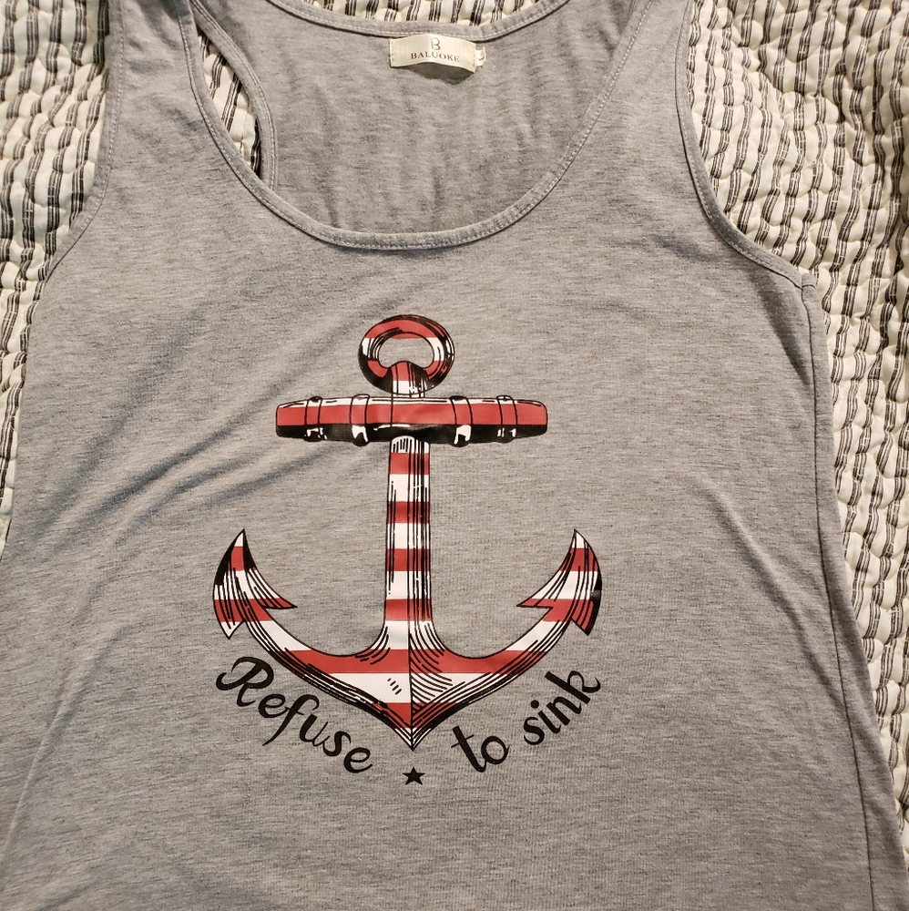Anchor Refuse to Sink Racerback tank top, EUC